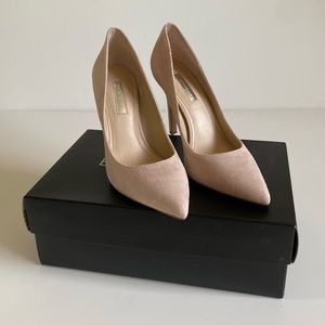 BCBG Suede Bare Pink Pumps